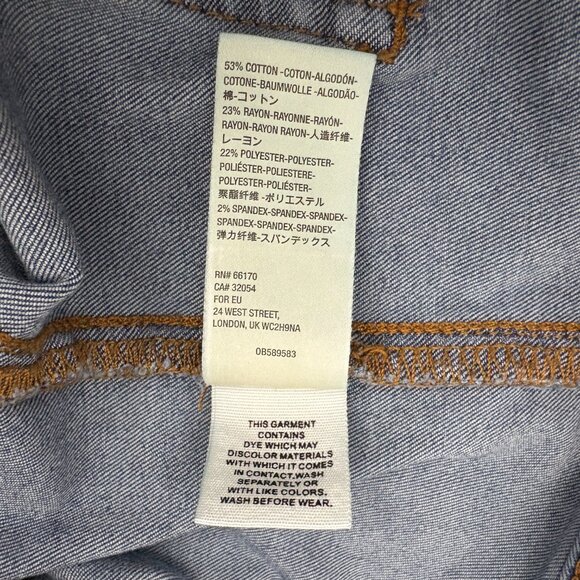 Free People Just Float On Flare Jeans Size 27 Blue Hi-rise Raw Hem Cotton Blend - Picture 10 of 10